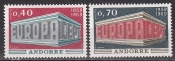 Андорра Французская 1969 Монументальные буквы Европа СЕПТ 214-215 MNH