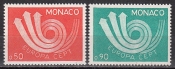 Монако 1973 Три стрелы в виде стилизованного почтового рожка Европа СЕПТ 1073-1074 MNH