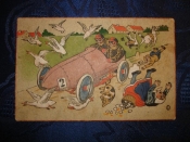 РИСОВАННАЯ старин.юмор.открыткаГОНЩИКИ,Россия,1911