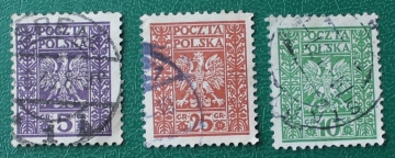 Польша 1928-29 Герб Орел геральдика Sc#258-260 Used