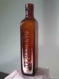 Старое стекло Кёнигсберга Бутылка коричневого стекла с надписью LECIFERRIN Начало 20 века