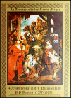 Куба 1977 год . Питер Пауль Рубенс (1577-1640): Поклонение волхвов . Почтовый блок . (1)