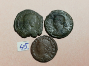 №45 Монеты Рим 4 век н.э. АЕ-Follis Оригинал Лот 3 монеты