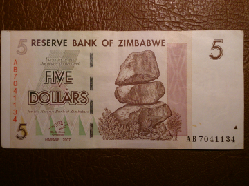 5 долларов 2007 года - Зимбабве - KM# 66