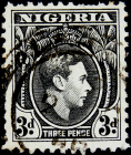  Нигерия 1944 год . King George VI . 3 p . Каталог 3,0 £.