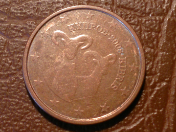 Кипр 5 евроцентов, евро центов, центов, 2008 год ;    _4_