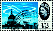 Великобритания 1965 год . Воздушный бой над собором Святого Павла . 1,3 s . Каталог 2,20 €. (1)