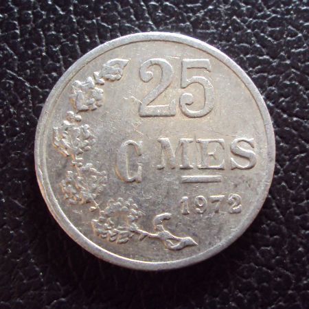 Люксембург 25 сантимов 1972 год.