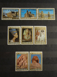 Марки Международная филателистическая выставка в Каире - 100 лет Египетским маркам Фуджейра 1966 