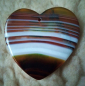 Подвеска (кулон) в форме сердца из природного полосчатого агата - вид 2