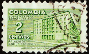 Колумбия 1949 год . Здание Министерства почты и телеграфа 2 с , служебная. (2)