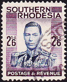Родезия Южная 1937 год . Король Георг VI . 2,6 s . Каталог 8,50 £ . (3)