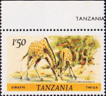 Танзания 1985 год . Жираф (Giraffa camelopardalis) . Каталог 10,0 €. (3)