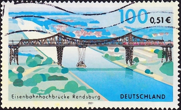 Германия 2001 год . Железнодорожный мост, Рендсбург . Каталог 1,20 £.