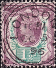 Великобритания 1887 год . Королева Виктория . 1,5 p. Каталог 8 £ . (3)
