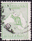Австралия 1913 год . Кенгуру и карта . Каталог 6,50 £.