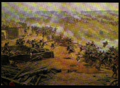 Открытка СССР 1973 г. Рубо Ф.А. Панорама Бородинская битва.3 Фрагмент живопись чистая К004-1