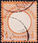 Германия , рейх . 1872 год . Орел, большой щит 0,5 gr . Каталог 14,0 £ (1)