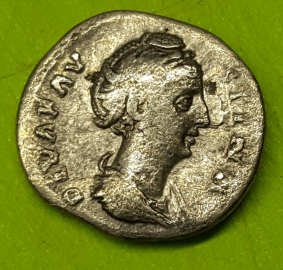  Римской империи - Рим 141-161 гг. н.э. - Diva Faustina I  Серебро  100% Оригинал. Редкая. ⚡ 
