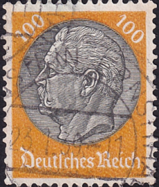Германия , рейх . 1933 год . Гинденбург (1847-1934), 2nd President 100 pf . Каталог 17,0 €.(3)