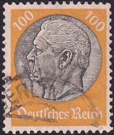 Германия , рейх . 1933 год . Гинденбург (1847-1934), 2nd President 100 pf . Каталог 17,0 €.(8)